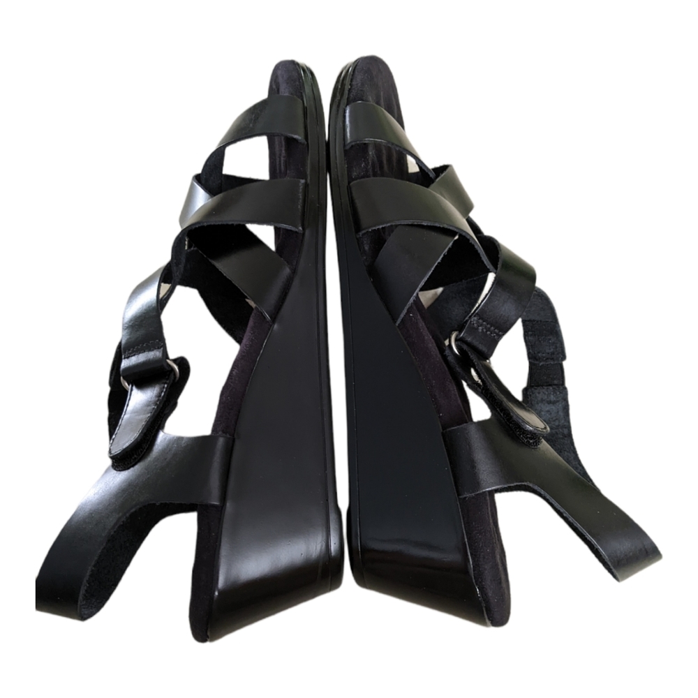 Walking Cradles Newton Black Leather Strappy Sandal Size 10 EUC - Picture 5 of 15